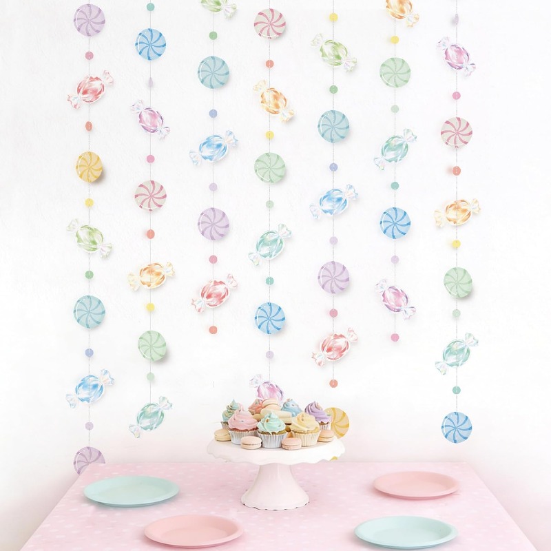 Wedding/Event Supply Store - ของตกแต่งงานปาร์ตี้แคนดี้แลนด์ พวงมาลัยลูกอม ลูกอมแบบแขวน แบนเนอร์กระดาษรูปขนมหวาน ของตกแต่งงานวันเกิด งานเลี้ยงฉลองเด็กแรกเกิด