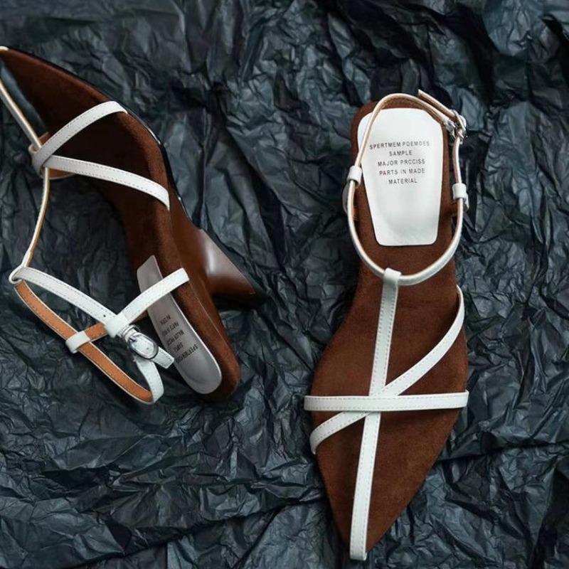 Wedding Fx - รองเท้าแตะส้นสูงสตรีรองเท้าฤดูร้อน Luxury Cowhide สายคล้อง Slingback ผู้หญิงงานแต่งงานรองเท้าแตะหรูหราผู้หญิงนักออกแบบ