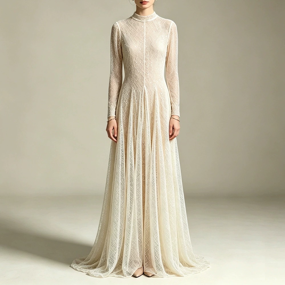 ชุดราตรีตาข่ายปักเลื่อมสุดหรูท - Wedding Supply Factory บทวิจารณ์และราคา