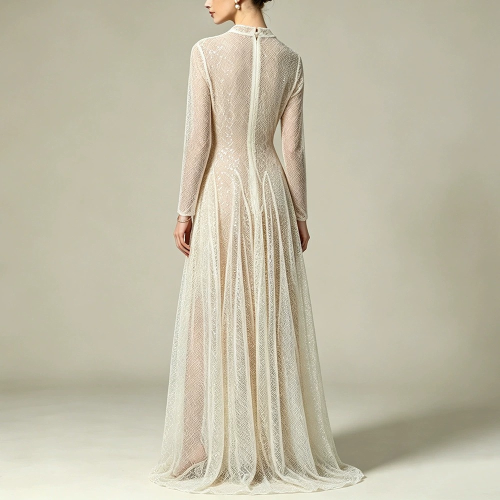 ชุดราตรีตาข่ายปักเลื่อมสุดหรูท - Wedding Supply Factory บทวิจารณ์และราคา