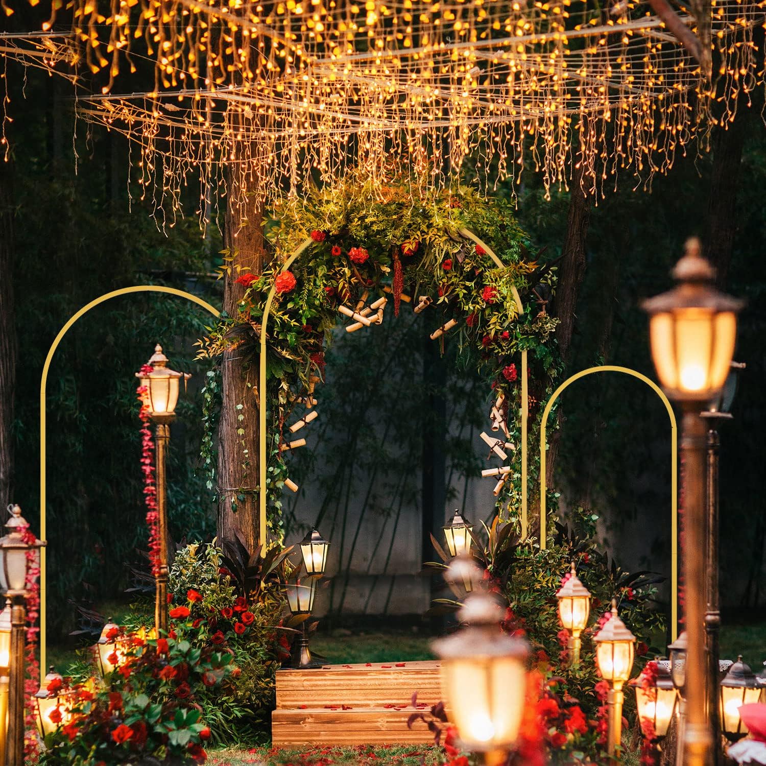1 PC โลหะทอง Arch ฉากหลัง Arch - Wedding Support บทวิจารณ์และราคา
