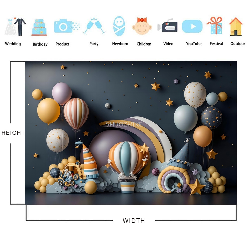 การถ่ายภาพฉากหลัง 3D บอลลูนเด็ - Wedding Qq บทวิจารณ์และราคา