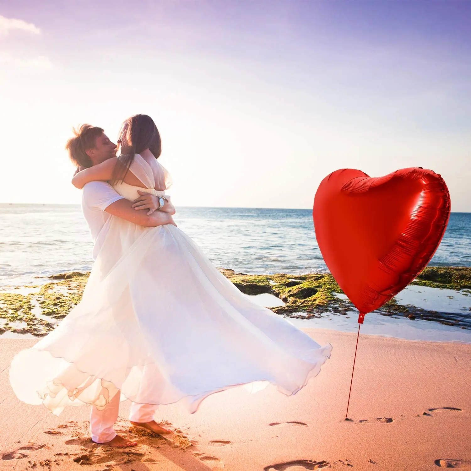 1/2pcs 36 นิ้วบอลลูนหัวใจรูปหั - Wedding Qq บทวิจารณ์และราคา